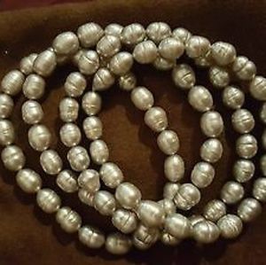 Grey Cultured Baroque Pearl Bracelet Set